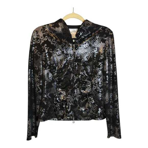 Joseph Ribkoff Jacket Blazer women's Size US 10 Uk 12 Sequins Office full zip - Picture 1 of 4